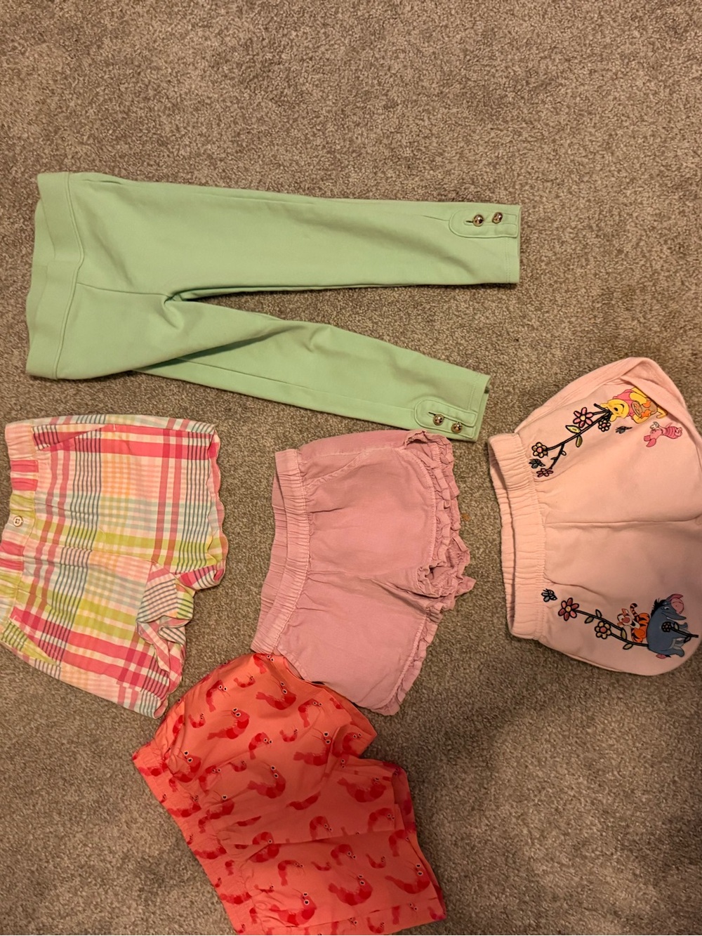 Janie and Jack Mint Green Leggings with Pastel Shorts Set